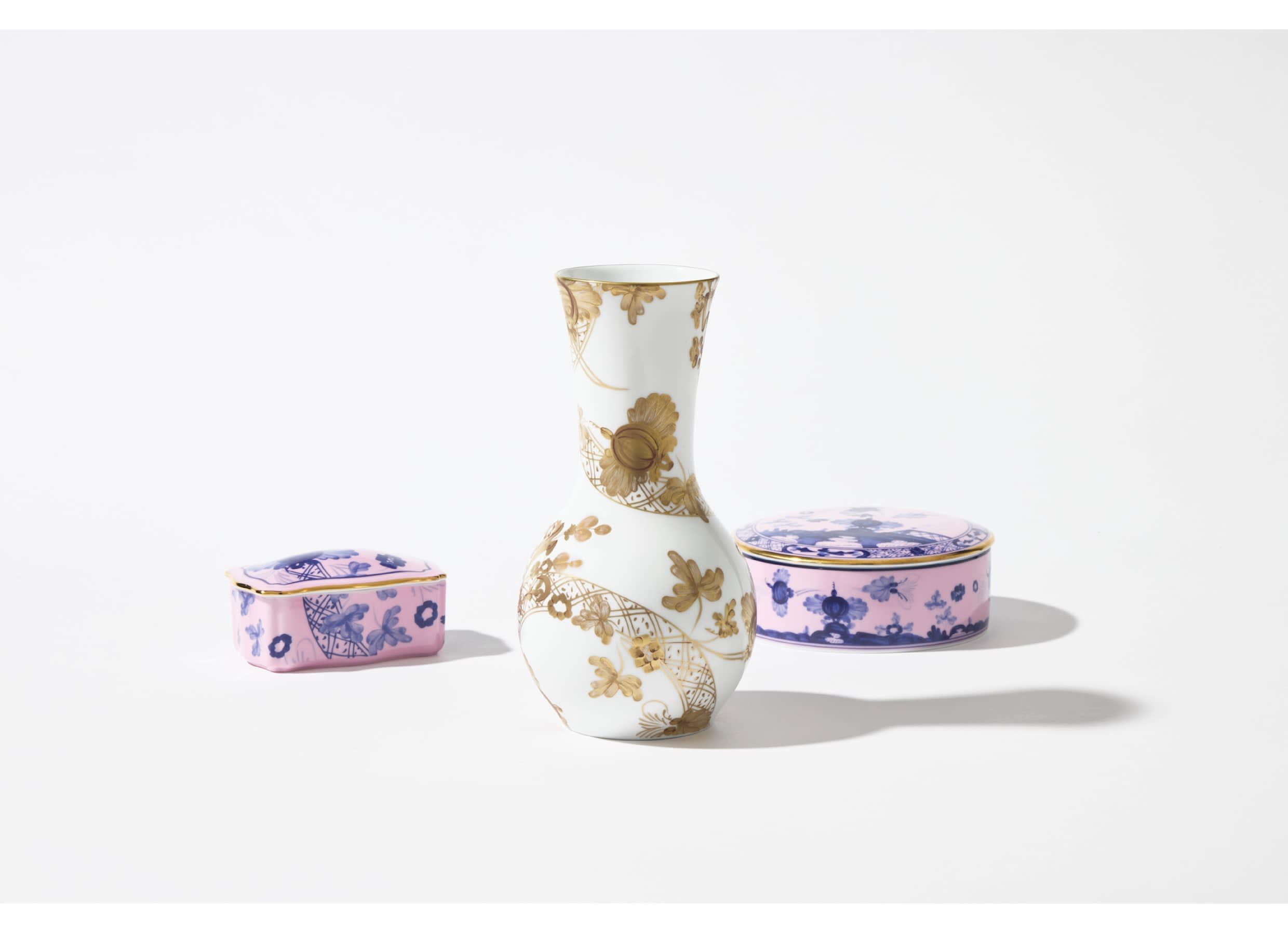Azalea-pink porcelain trinket box | GINORI 1735